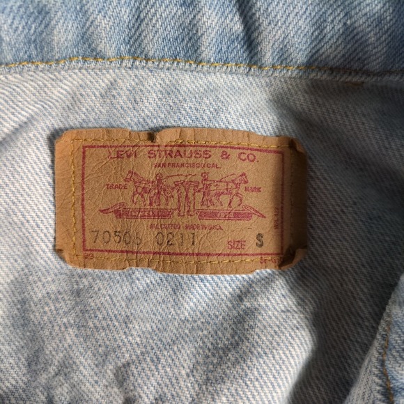 VTG Heritage Levi's Trucker Jacket 70506-0211 Denim Mens S Light Wash USA‎ 70s - Picture 3 of 9